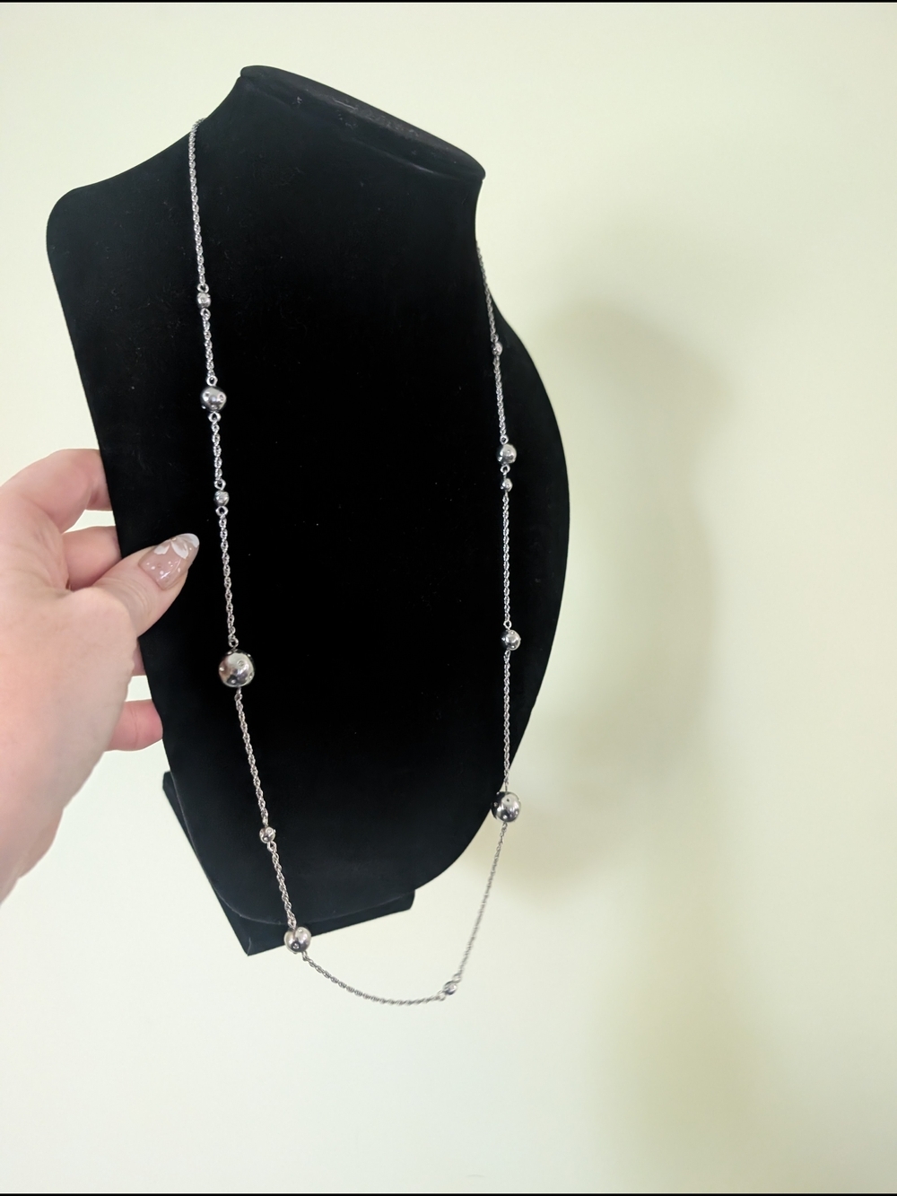 Banana Republic Silver-Tone Bead Long Necklace - Picture 3 of 9